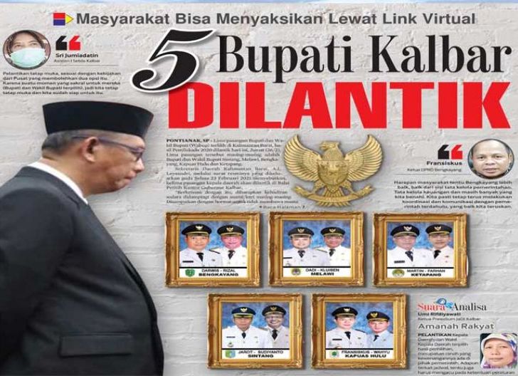 Photo of Lima Bupati Kalbar Dilantik, Masyarakat Bisa Menyaksikan Lewat Link Virtual