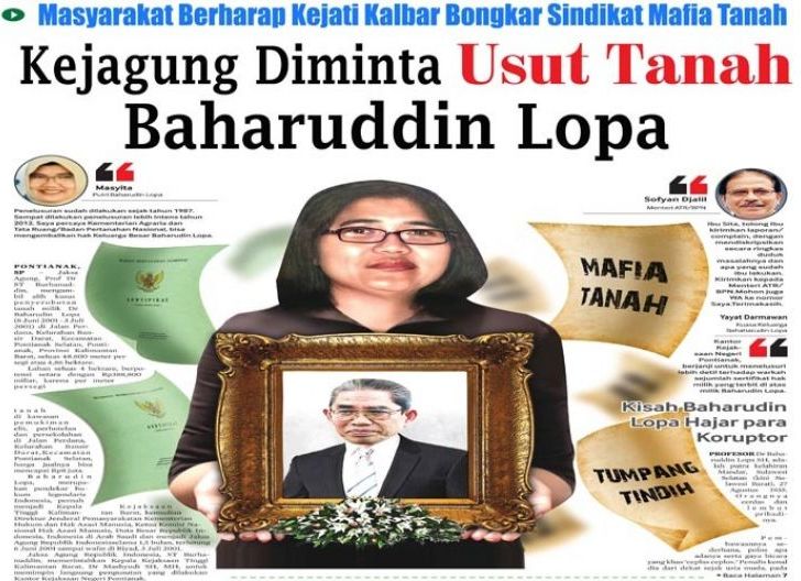 Photo of Kejagung Diminta Usut Tanah Baharuddin Lopa, Masyarakat Berharap Kejati Kalbar Bongkar Mafia Tanah