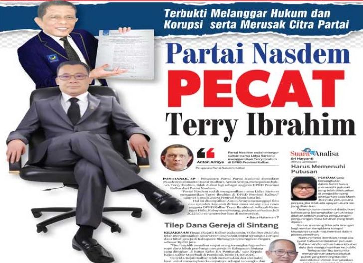 Photo of Partai Nasdem Pecat Terry Ibrahim, Terbukti Melanggar Hukum dan Korupsi Serta Merusak Citra Partai