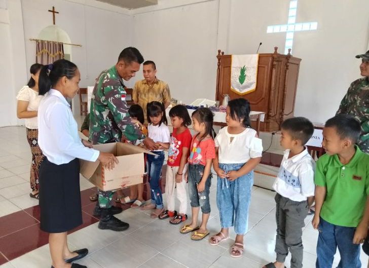 Rayakan Paskah Satgas Pamtas Yonif 645 GTY Gelar Lomba Menggambar Dan 