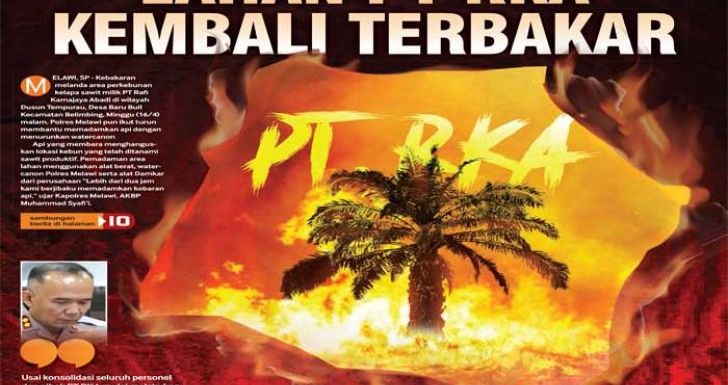 Lahan PT RKA Kembali Terbakar, Perusahaan Sempat Didenda Rp917 Miliar oleh KLHK