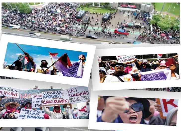 Photo of Ribuan Massa Geruduk Gedung DPR Demo Tolak Pilpres Curang
