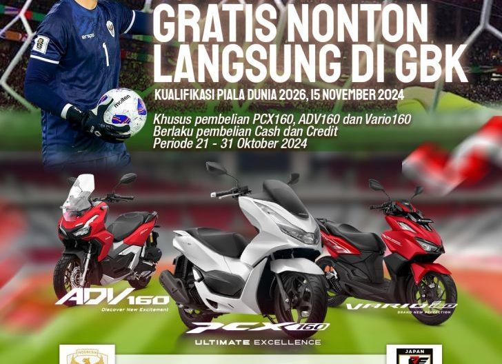 Photo of Beli Motor Honda Gratis Nonton Timnas Indonesia, Asmo Kalbar Berikan Promo Menarik untuk PCX, ADV, dan Vario 160 