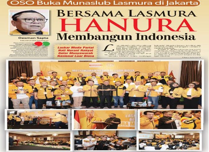 Photo of Bersama Lasmura, Hanura Membangun Indonesia, OSO Buka Munaslub Lasmura di Jakarta, Laskar Muda Partai Hati Nurani Rakyat Gelar Musyawarah Nasional Luar Biasa