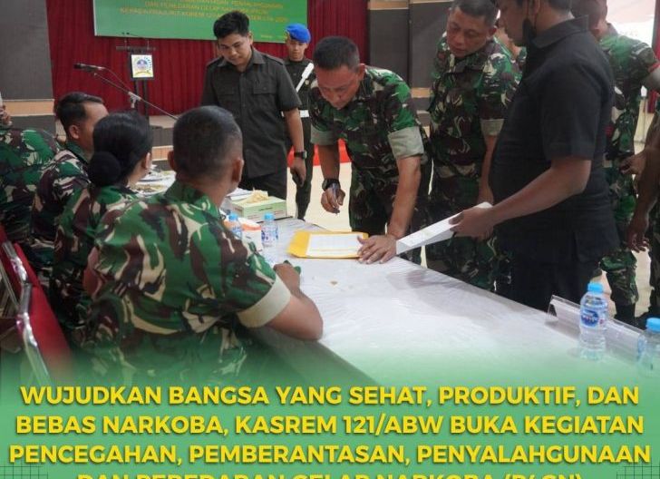 Photo of Wujudkan Bangsa yang Sehat, Produktif, dan Bebas Narkoba, Kasrem 121/Abw Buka P4GN