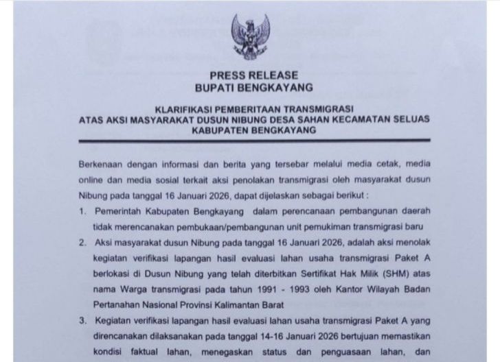 Photo of Bupati Bengkayang Klarifikasi Isu Transmigrasi Terkait Aksi Warga Dusun Nibung