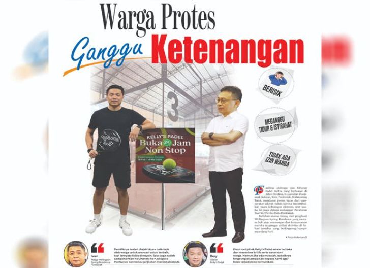 Photo of Warga Protes Ganggu Ketenangan, Wali Kota Diminta Tertibkan Aktivitas Kelly's Padel