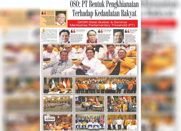 Photo of OSO: PT Bentuk Pengkhianatan Terhadap Kedaulatan Rakyat, GKSR Gelar Bukber & Seminar Membahas Parliamentary Threshold (PT)