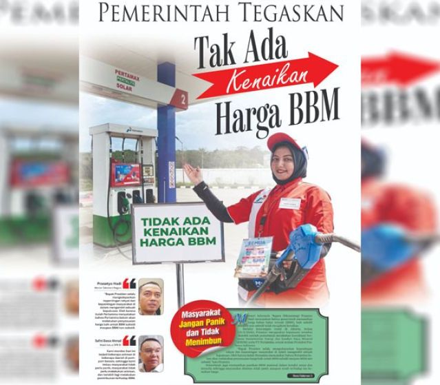 Pemerintah Tegaskan Tak Ada Kenaikan Harga BBM, Masyarakat Jangan Panik dan Tidak Menimbun