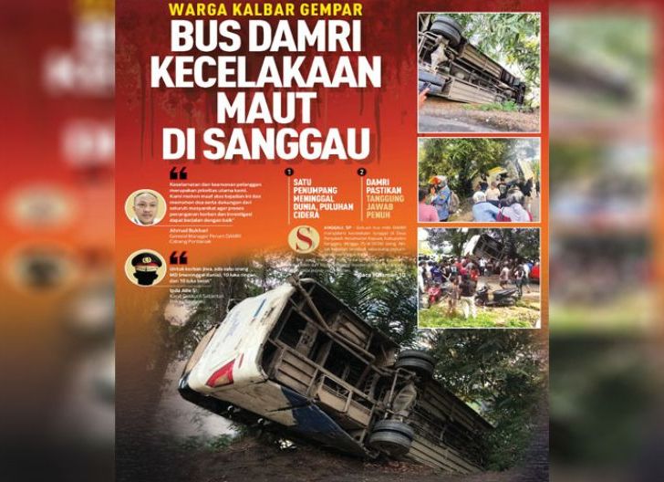 Photo of Bus DAMRI Kecelakaan Maut di Sanggau, Warga Kalbar Gempar