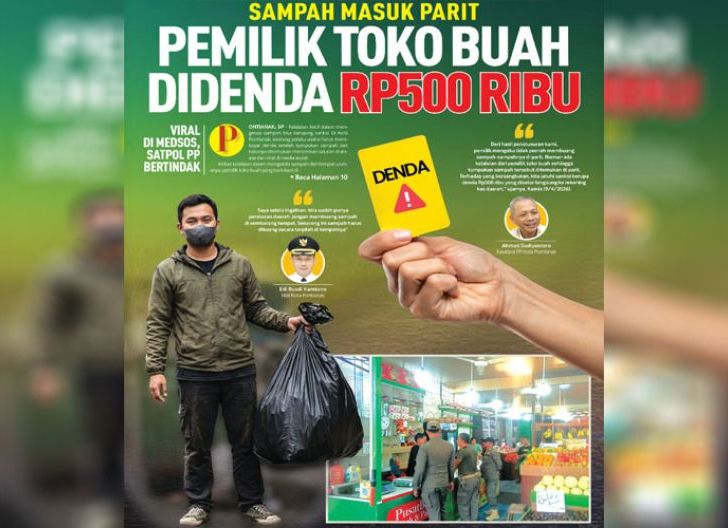 Photo of Sampah Masuk Parit, Pemilik Toko Buah Kena Denda Rp500 Ribu, Viral di Medsos, Satpol PP Bertindak