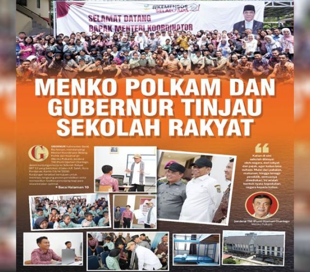 Menko Polkam dan Gubernur Tinjau Sekolah Rakyat