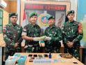 Mewakili Danrem, Kasrem 121/Abw Terima Barang Bukti 1.664 Butir Ekstasi Hasil Gagalkan Penyelundupan di Perbatasan RI–Malaysia