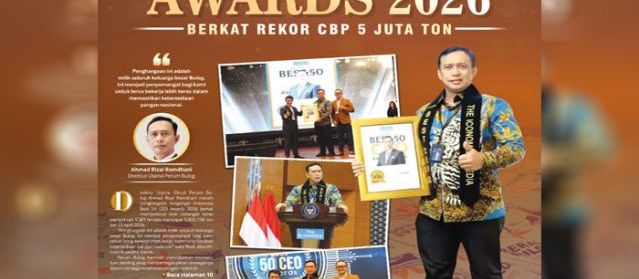 Dirut Bulog Sabet Best 50 CEO Awards 2026 Berkat Rekor CBP 5 Juta Ton