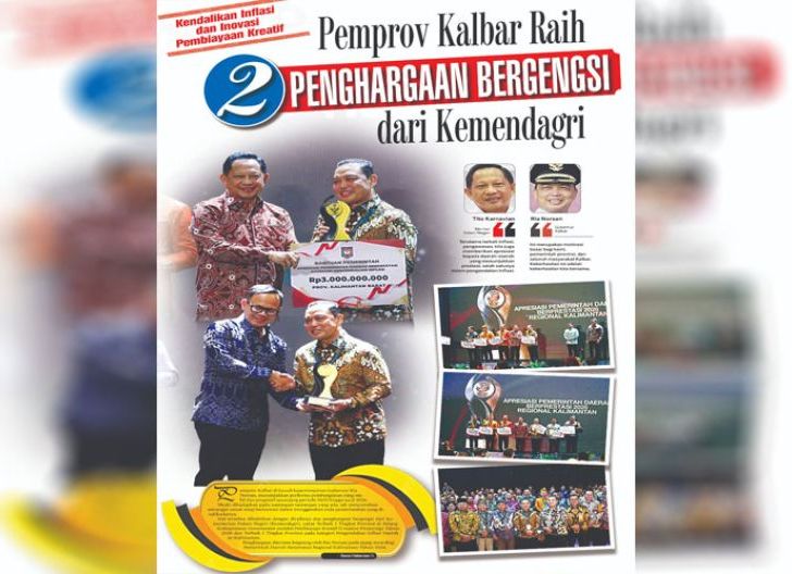 Photo of Pemprov Kalbar Raih Dua Penghargaan Bergengsi dari Kemendagri, Kendalikan Inflasi dan Inovasi Pembiayaan Kreatif