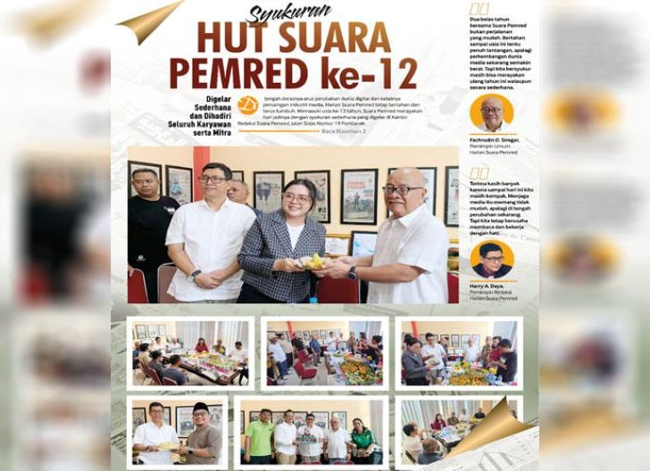 Photo of Syukuran HUT Suara Pemred ke-12, Digelar Sederhana dan Dihadiri Seluruh Karyawan serta Mitra