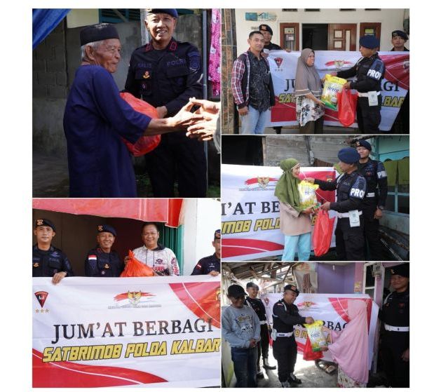 Satbrimob Polda Kalbar Konsisten Tebar Kepedulian Lewat Program Jum’at Berbagi