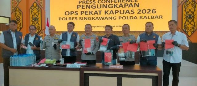 Polres Singkawang Amankan 9 Tersangka Judi Selama Operasi Pekat 2026