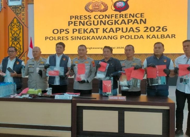 Photo of Polres Singkawang Amankan 9 Tersangka Judi Selama Operasi Pekat 2026
