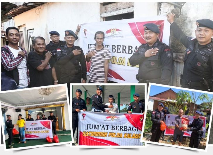 Photo of Ketuk Pintu Warga Hingga Bagikan 100 Paket Makanan, Brimob Kalbar Tebar Kepedulian Lewat Jum’at Berbagi