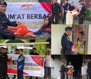 Jum’at Berbagi Brimob Kalbar, Menyapa dan Menguatkan Warga yang Membutuhkan