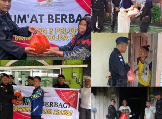 Jum’at Berbagi Brimob Kalbar, Menyapa dan Menguatkan Warga yang Membutuhkan