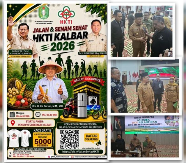 Gelar Jalan dan Senam Sehat Massal, HKTI Kalbar Siapkan Kupon dan Kaos Gratis untuk 5.000 Peserta
