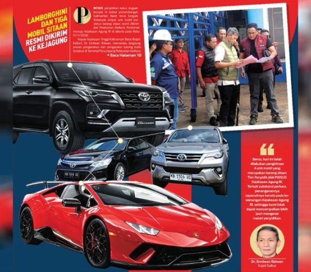 Kasus Korupsi Tambang Aseng, Lamborghini dan Tiga Mobil Sitaan Resmi Dikirim ke Kejagung