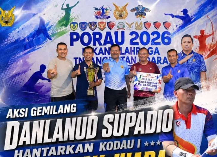 Photo of Danlanud Supadio Antar Kodau I Raih Juara 1 Tenis Ganda Pria pada PORAU 2026