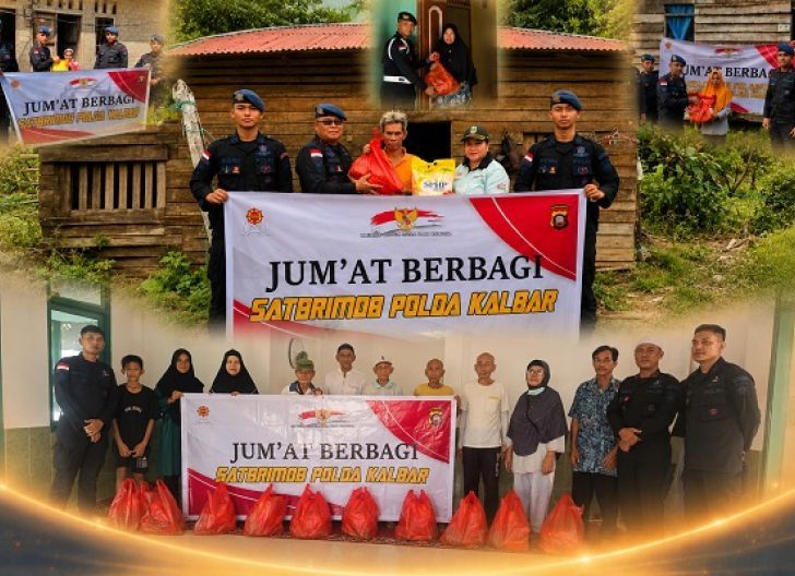 Photo of Program Jum'at Berbagi, Brimob Kalbar Tebar Kepedulian Lewat Bantuan kepada Warga di Sejumlah Daerah