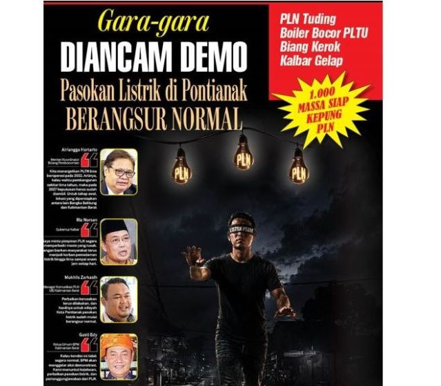 Gara-gara Diancam Demo Pasokan Listrik di Pontianak Berangsur Normal