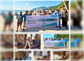 PT DIB Bantu Alat Tangkap untuk Nelayan Desa Pelapis, Berupa Jaring Insang dan 2.500 Kail Pancing Rawai
