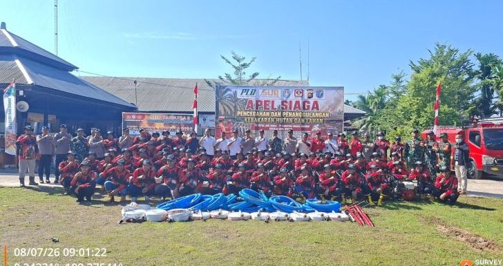 Pelatihan Gabungan dan Apel Siaga PT PLD & PT SUM Bersama Enam MPA Desa, TNI-Polri Perkuat Kesiapsiagaan Karhutla