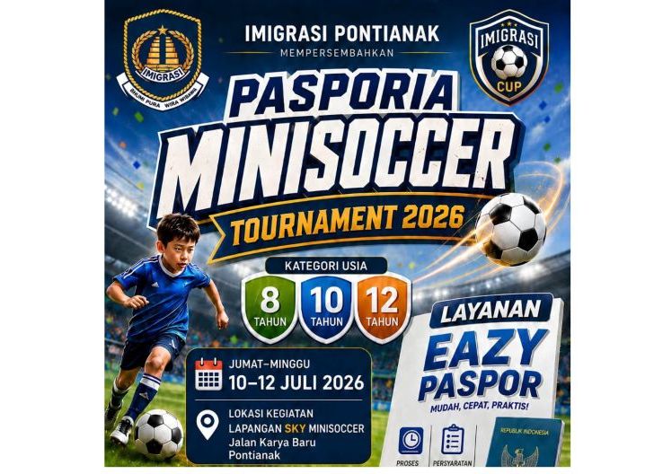 Photo of Urus Paspor Sambil Nonton Sepak Bola! Pasporia Minisoccer Tournament 2026 Hadirkan Layanan Eazy Passport Gratis di Pontianak