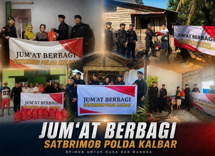Photo of Konsisten Digelar, Jumat Berbagi Satbrimob Polda Kalbar Hadir dari Pintu ke Pintu Membantu Warga yang Membutuhkan