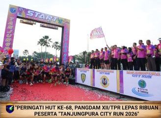 Peringati HUT Ke-68, Pangdam XII/Tpr Lepas Ribuan Peserta Tanjungpura City Run 2026
