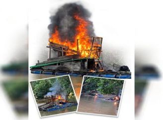 Fransiskus Taufik Bantah Keras Terlibat PETI, Lanting Tambang Ilegal di Sanggau Dibakar