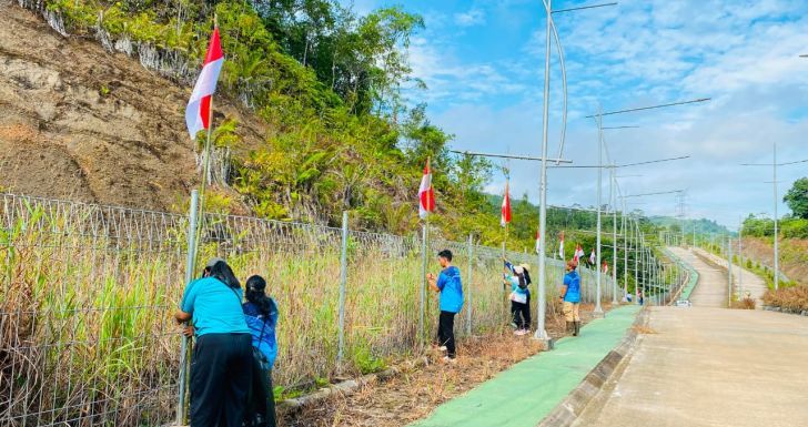 3.000 Bendera Merah Putih Berkibar di Perbatasan RI–Malaysia, Camat Jagoi Babang: Mari Jaga Persatuan dan Kedaulatan NKRI