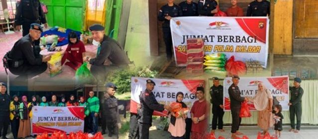 Brimob Kalbar Kembali Gelar Jum’at Berbagi, Sasar Warga Kurang Mampu hingga Komunitas Ojol Wanita