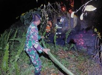 PUSDALOPS PB BPBD Sanggau Tanggapi Cepat kebakaran Lahan di Jalan Doku Sungai Sengkuang