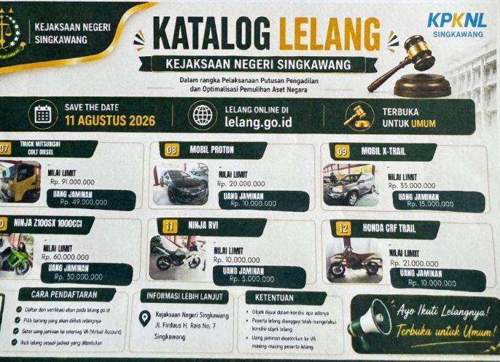 Photo of Kejari Singkawang Ikuti Lelang Serentak Bidang Pemulihan Aset Kejati Kalbar 2026