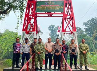 Wakapolres Sanggau Hadiri Launching Jembatan dan Sumur Bor yang Dipimpin Presiden Prabowo