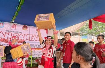 Semarak HUT ke-81 RI, Mahasiswa KKN Desa Kapur Fakultas Hukum Untan Gelar Berbagai Perlombaan