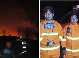 Tim Gabungan Bahu-Membahu Padamkan Karhutla di Doku Sanggau