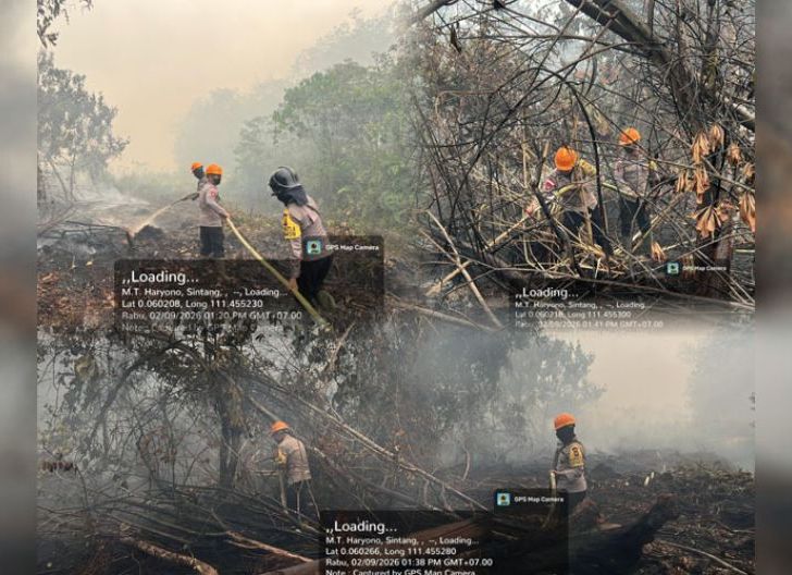 Photo of Cegah Api Menjalar, Brimob Kalbar Gerak Cepat Padamkan Karhutla di Sintang
