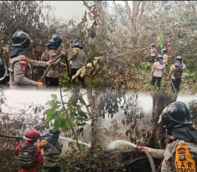 Patroli Pasca-Pemadaman, Tim Siaga Brimob Kalbar Kembali Temukan Titik Api di Singkawang