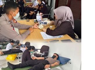 Setetes Darah, Sejuta Harapan: Brimob Kalbar Ikut Donor Darah di Sintang