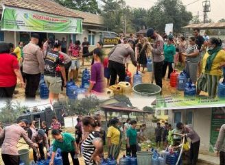 Kemarau Panjang, Brimob Kalbar Kirim 6.500 Liter Air Bersih untuk Warga Sintang