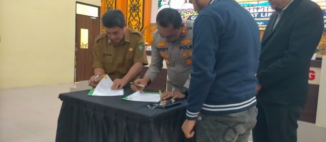 Polres Singkawang Bersama Disdaginkop dan Advokat Lakukan PKS Dalam Hal Penanganan Narkotika