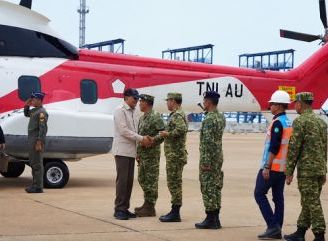 Danrem 121/Abw Sambut dan Dampingi Menhan RI Lepas JSDF Jepang yang Akhiri Misi Pemadaman Karhutla Kalbar